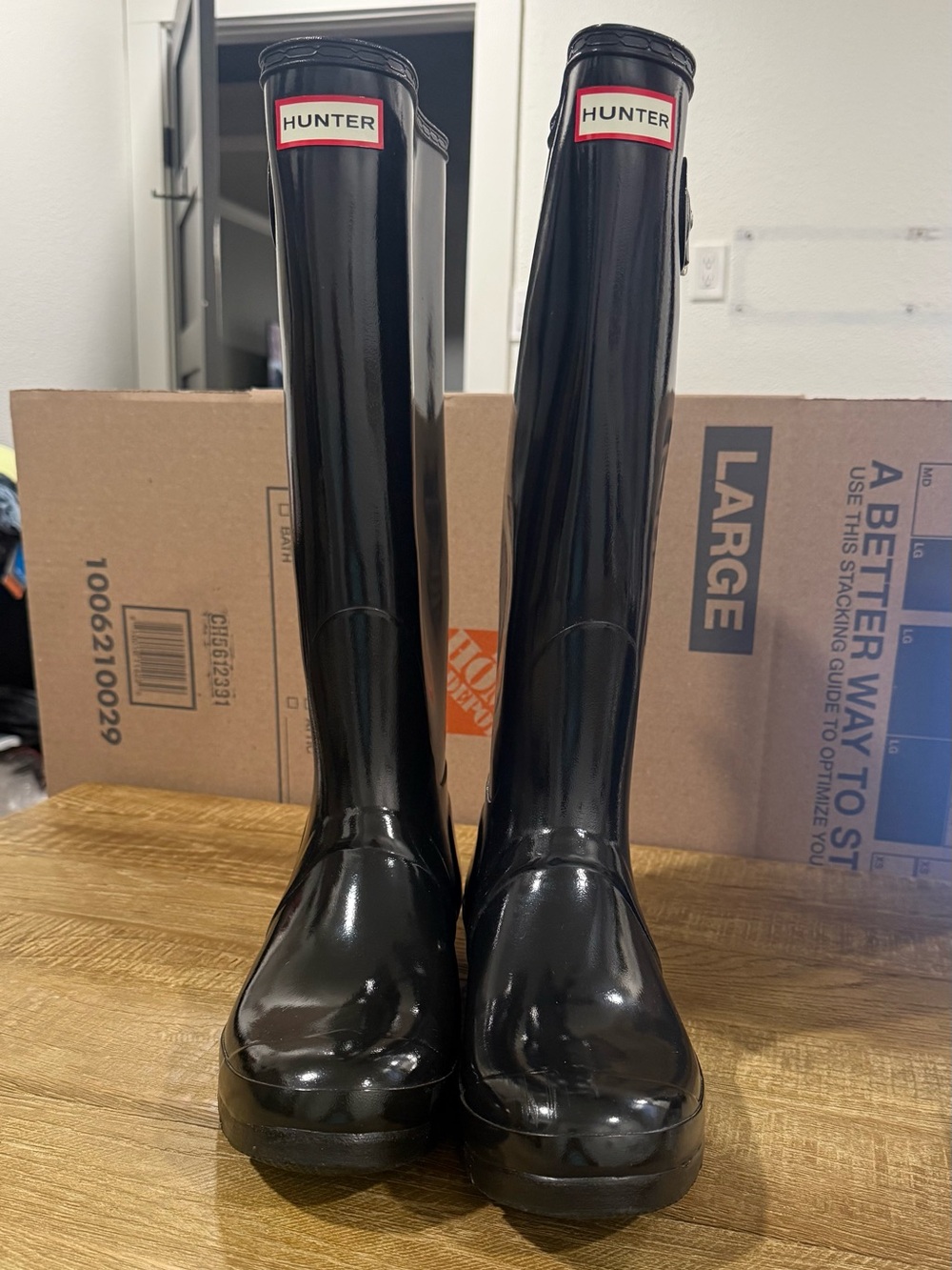 Hunter | Original Tall Gloss Black Rain Boots | Size 11